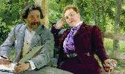 Self portrait with Natalia Borisovna Nordman-Severova. Ilya Yefimovich Repin